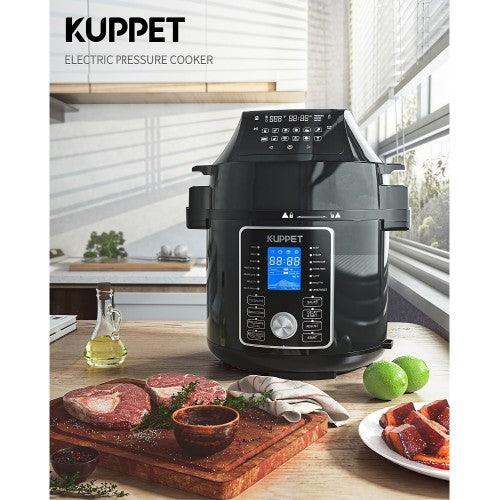 KUPPET 2 in 1 Electric Pressure Cooker with Air Fryer Lid, 17 Preset Cooking Functions, 6 Quart, Stainless Steel Slow Cooker, Rice Cooker, Steamer, Saute, Yogurt Maker - Toytexx KUPPET 2 in 1 Electric Pressure Cooker with Air Fryer Lid, 17 Preset Cooking Functions, 6 Quart, Stainless Steel Slow Cooker, Rice Cooker, Steamer, Saute, Yogurt Maker - Toytexx